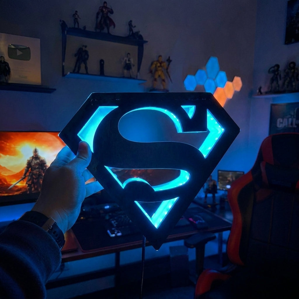 Superman LED Sign – 7 RGB Colours | Perfect Gift for Superhero Fans