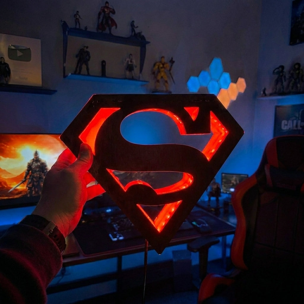 Superman LED Sign – 7 RGB Colours | Perfect Gift for Superhero Fans